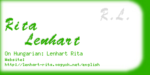 rita lenhart business card